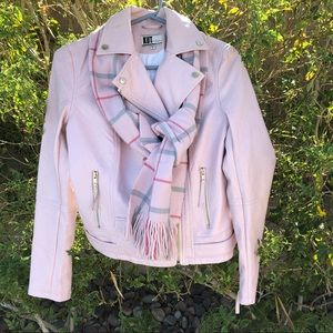 FASHION FABULOUS PALE PINK FAUX/VEGAN JACKET